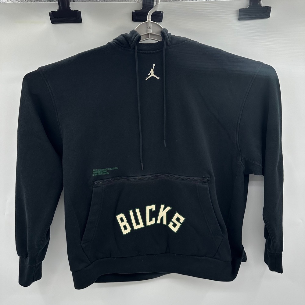 Jordan Milwaukee Bucks NBA Statement Edition Hoodie Black DR7004-010 Mens XL
